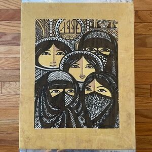 Vintage Batik Covered Women Artwork